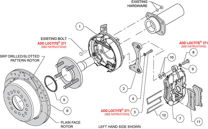 140-16406-D - Wilwood Big Brake Kit - Rear - 280x20mm Curved Slotted & Cross Drilled - Dynapro Low Profile Black