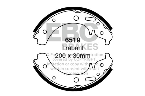 6519 - EBC Brake Shoes; Front