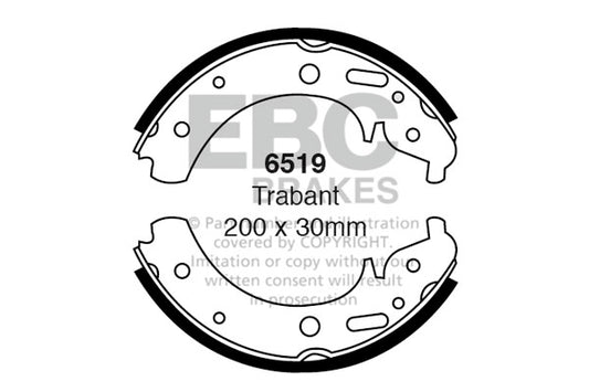 6519 - EBC Brake Shoes; Front