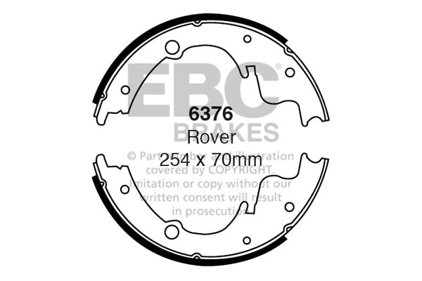 6376 - EBC Brake Shoes; Rear