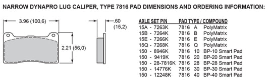 120-9736 - Wilwood Dynapro Narrow Brake Caliper; Black - Axial Left & Right