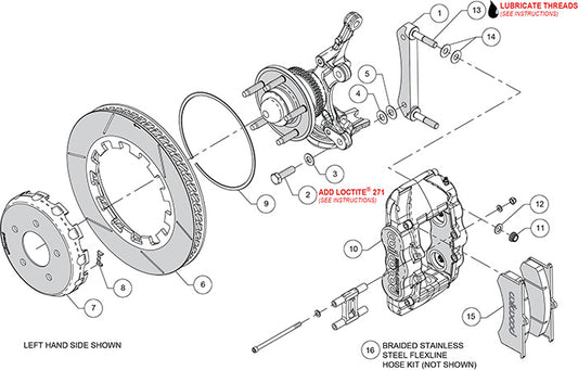 140-16666 - Wilwood Big Brake Kit - Front - 330x32mm Bi-Slotted - GN4R Anodized