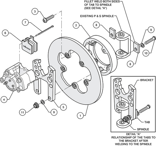 140-3326-D - Wilwood Big Brake Kit - Front - 254x6mm Cross Drilled - Dynalite Single Floater Blackanodized