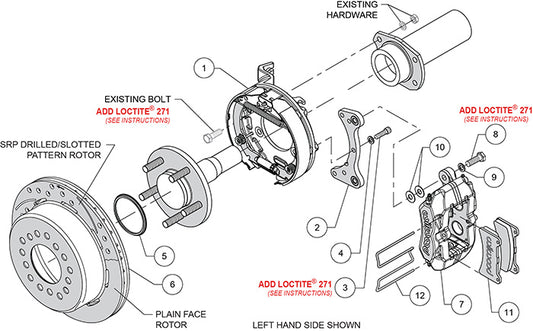 140-16406-R - Wilwood Big Brake Kit - Rear - 280x20mm Plain - Dynapro Low Profile Red