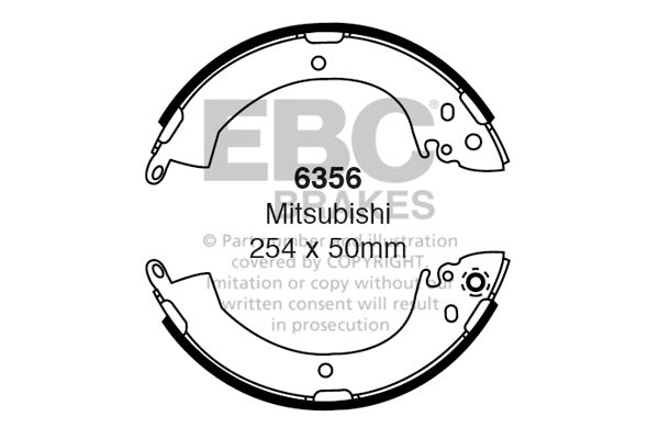 6356 - EBC Brake Shoes; Rear