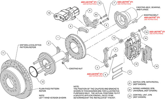 140-16141-R - Wilwood Big Brake Kit - Rear - 280x20mm Plain - Dynapro Low Profile Red