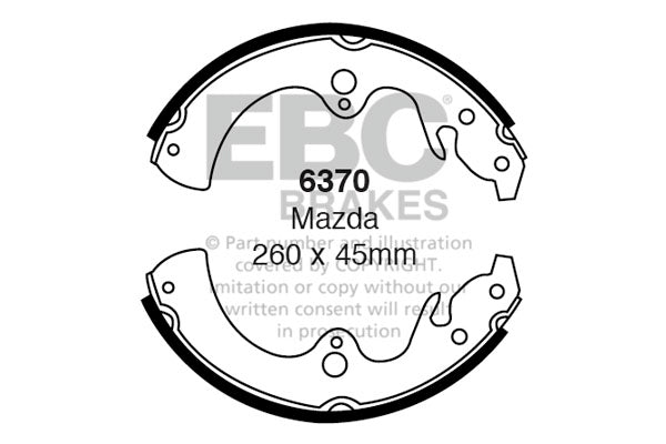 6370 - EBC Brake Shoes; Rear