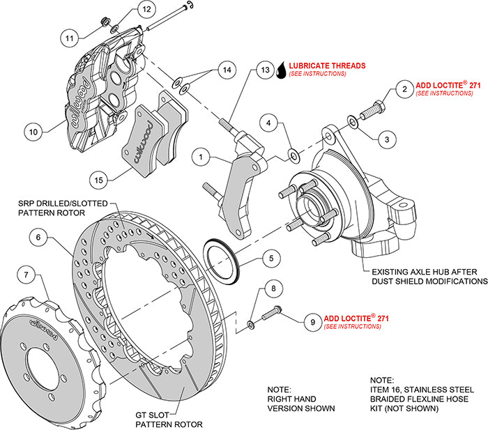 140-12876 - Wilwood Big Brake Kit - Front - 355x32mm Bi-Slotted - AERO6 Black