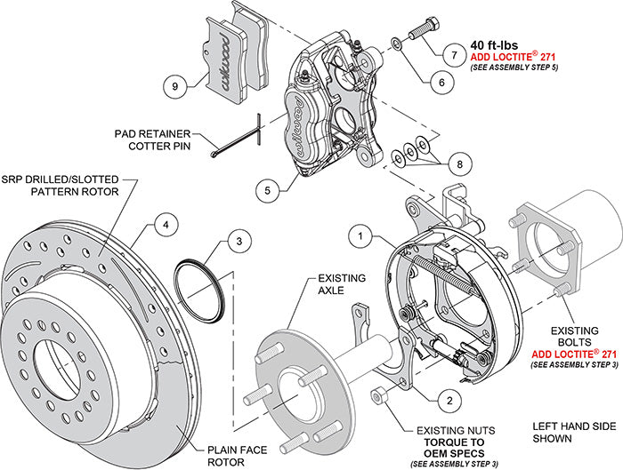 140-16989 Wilwood Big Brake Kit - Rear - 309x20mm Plain (Blank) - Dynalite Black