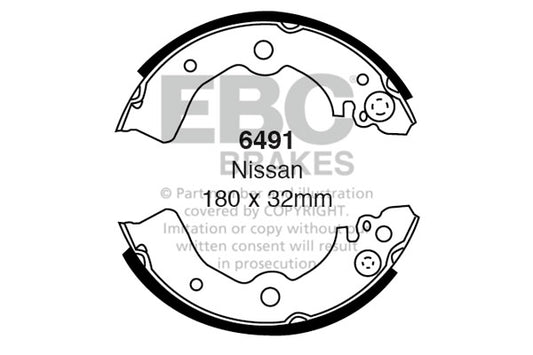 6491 - EBC Brake Shoes; Rear