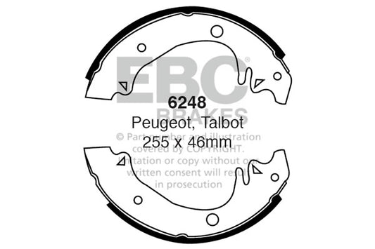 6248 - EBC Brake Shoes; Rear