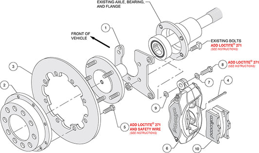 140-5349-BD - Wilwood Big Brake Kit - Rear - 291x9mm Cross Drilled - Dynalite Anodized