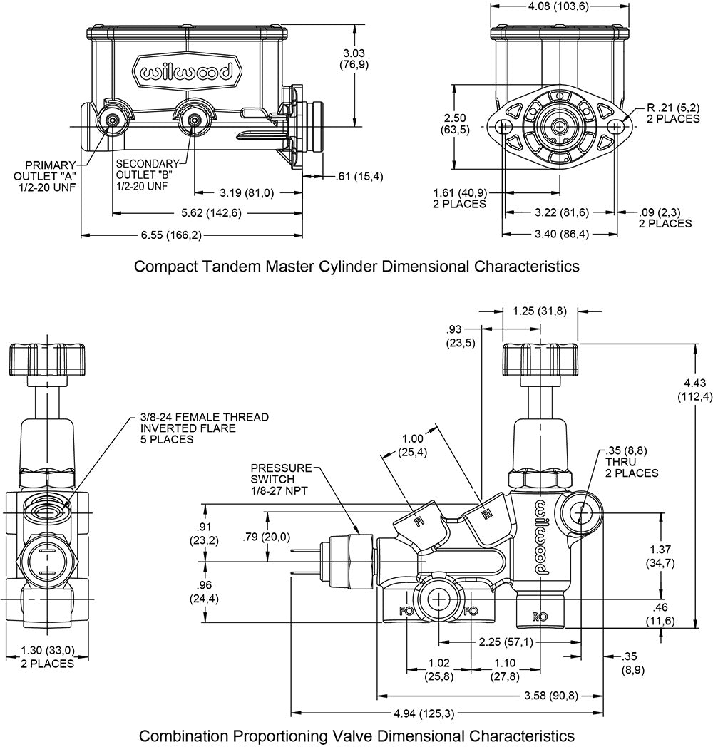 261-15662-BK - Wilwood M/C Kit