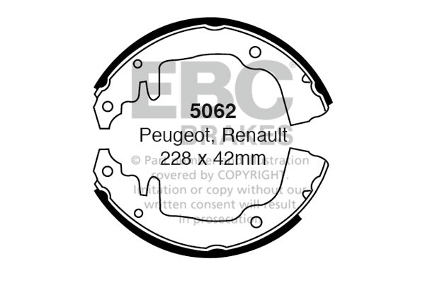 5062 - EBC Brake Shoes; Rear