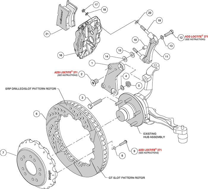 140-10616 - Wilwood Big Brake Kit - Front - 332x32mm Bi-Slotted - Superlite 6R Black