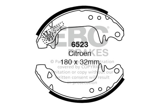 6523 - EBC Brake Shoes; Rear