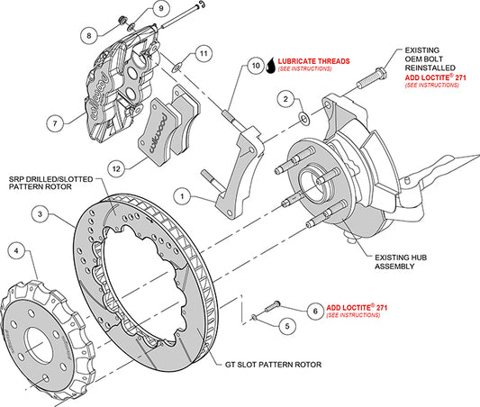 140-9789-R - Wilwood Big Brake Kit - Front - 362x32mm Bi-Slotted - AERO6 Red