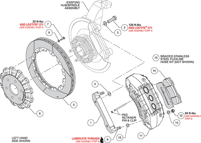 140-16790 Wilwood Big Brake Kit - Front - 407x35mm Bi-Slotted - TX6R Black