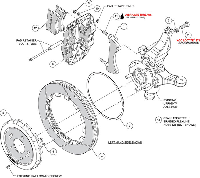 140-15996 Wilwood Big Brake Kit - Front - 332X32mm Bi-Slotted - Narrow Superlite 6R Anodized