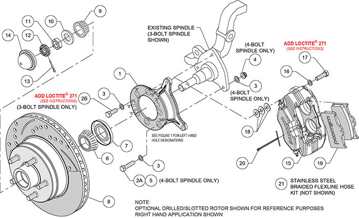 140-13476 - Wilwood Big Brake Kit - Front - 287x24mm Plain - Dynalite-M Anodized