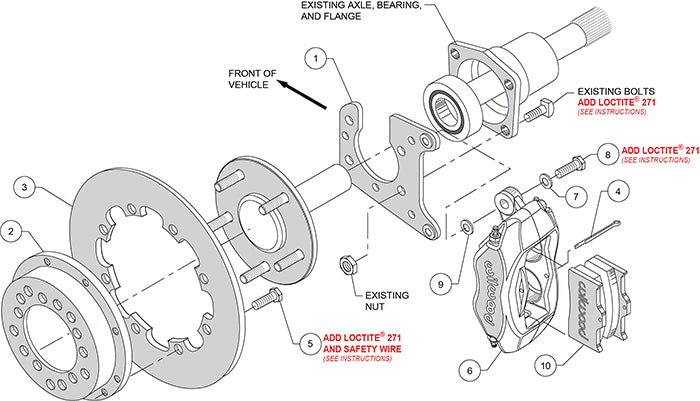 140-0263-BD - Wilwood Big Brake Kit - Rear - 291x9mm Cross Drilled - Dynalite Anodized
