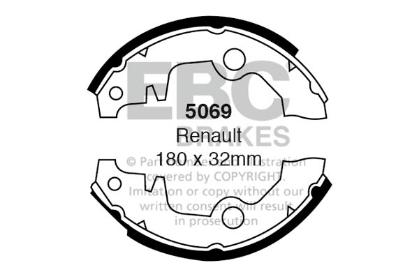 5069 - EBC Brake Shoes; Rear