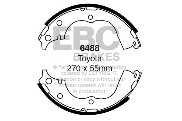 6488 - EBC Brake Shoes; Rear