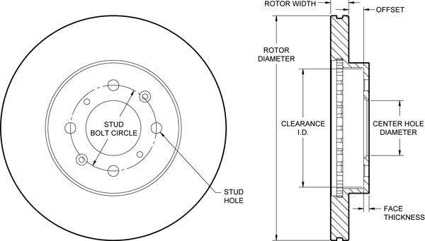 160-12959 - Wilwood Ultralite Rotor & Hat - 262x21mm Plain Left/Right