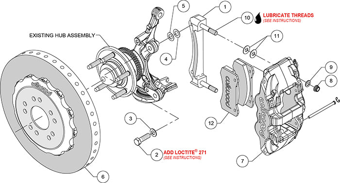 140-12756-CSICR - Wilwood Big Brake Kit - Front - 355x32mm Plain - AERO6 Red