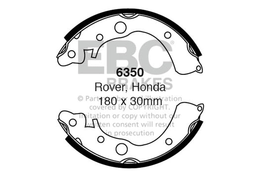 6350 - EBC Brake Shoes; Rear