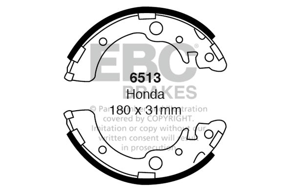 6513 - EBC Brake Shoes; Rear