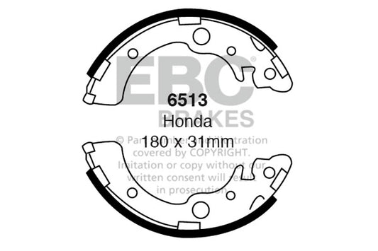 6513 - EBC Brake Shoes; Rear