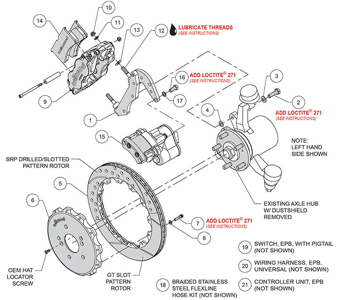 140-16347 - Wilwood Big Brake Kit - Rear - 327x20mm Bi-Slotted - Superlite 4R Black