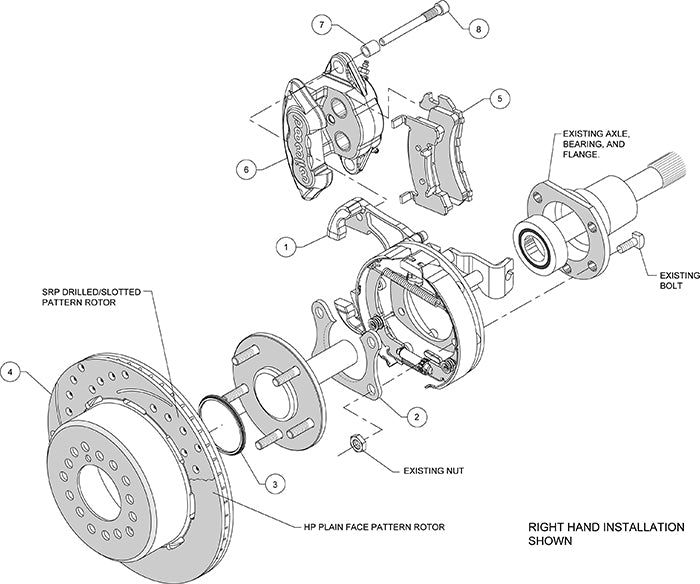 140-12236-D - Wilwood Big Brake Kit - Rear - 309x20mm Curved Slotted & Cross Drilled - D154 Black