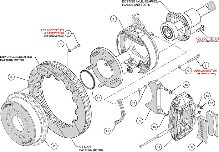 140-12964 - Wilwood Big Brake Kit - Rear - 327x28mm Bi-Slotted - Superlite 4R Black