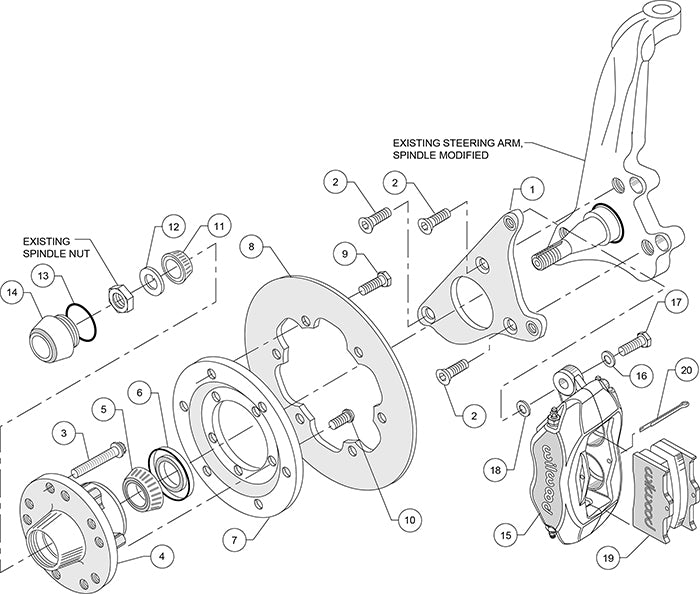 140-2719-BD - Wilwood Big Brake Kit - Front - 273x9mm Cross Drilled - Dynalite Anodized