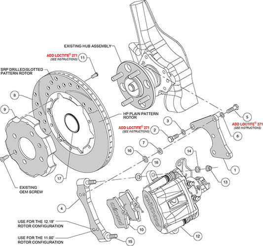 140-10210 - Wilwood Big Brake Kit - Rear - 280x20mm Plain - CPB Black