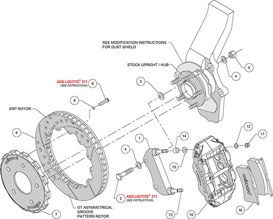 140-9192-R - Wilwood Big Brake Kit - Front - 355x32mm Bi-Slotted - Superlite 6R Red