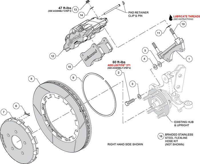 140-16859 Wilwood Big Brake Kit - Front - 355x32mm Bi-Slotted - AERO6 Anodized