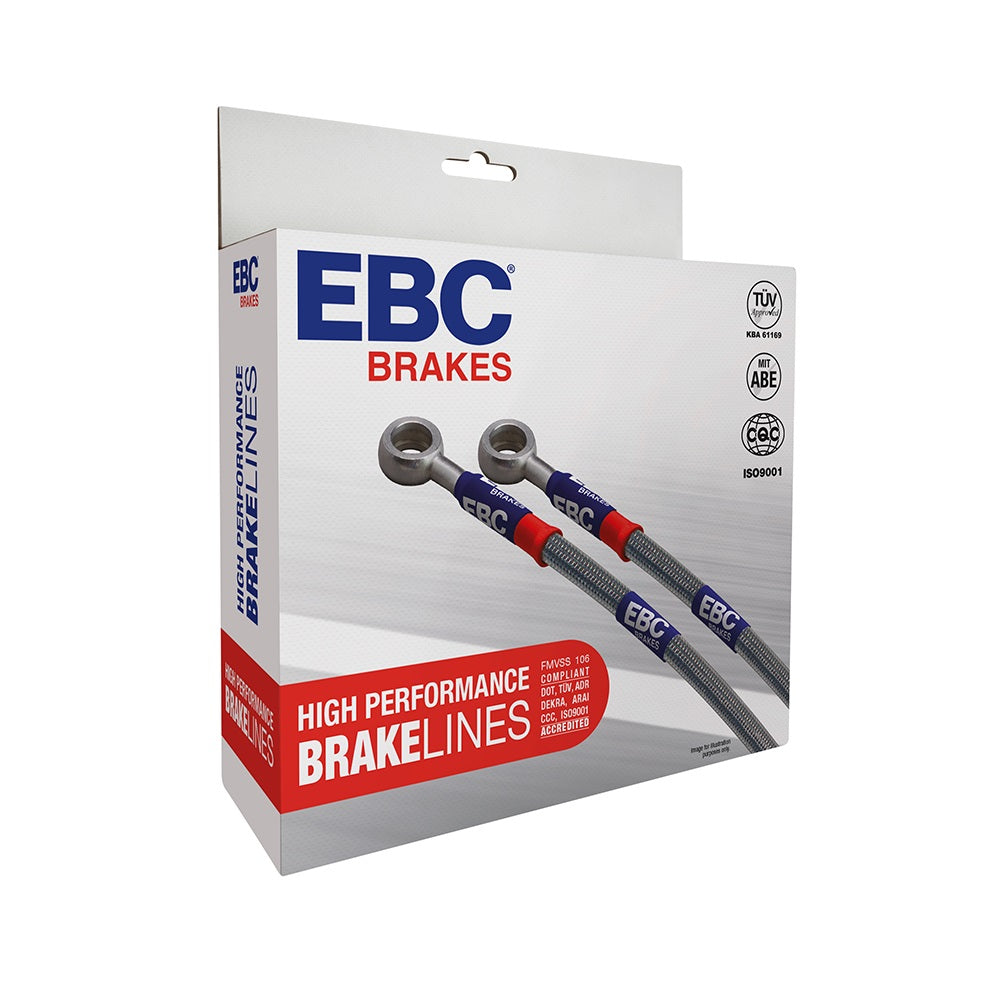 BLA1197-6L - EBC Braided Steel Brake Lines; Front & Rear