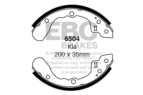 6504 - EBC Brake Shoes; Rear