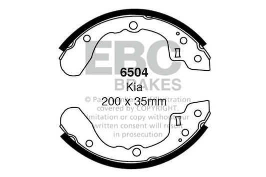 6504 - EBC Brake Shoes; Rear