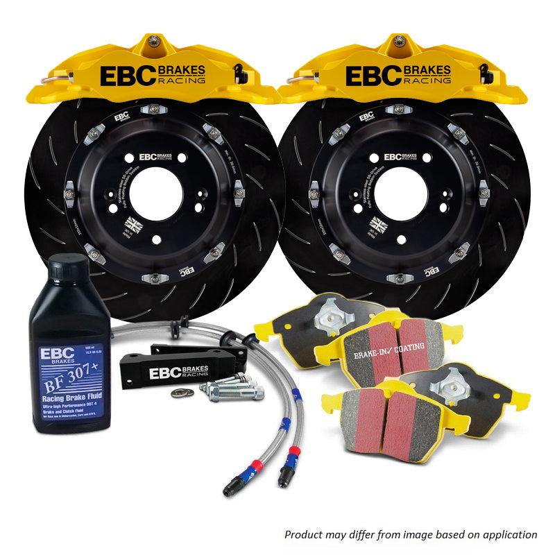 BBK040YEL-2 - EBC Big Brake Kit - Front - 330x28mm Curved Slotted - Apollo-4 Yellow