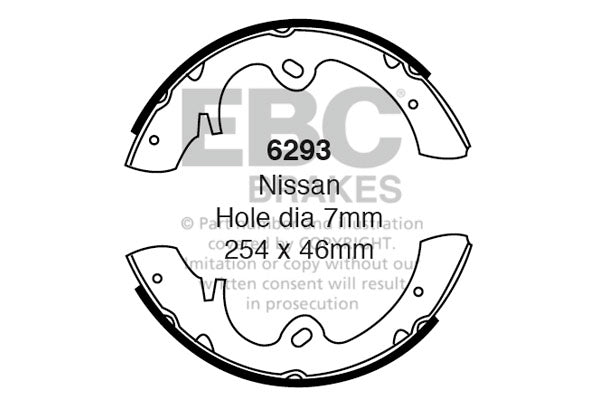 6293 - EBC Brake Shoes; Rear