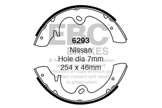 6293 - EBC Brake Shoes; Rear