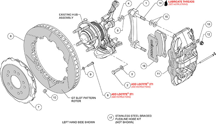 140-13882 - Wilwood Big Brake Kit - Front - 355x32mm Bi-Slotted - AERO6 Anodized