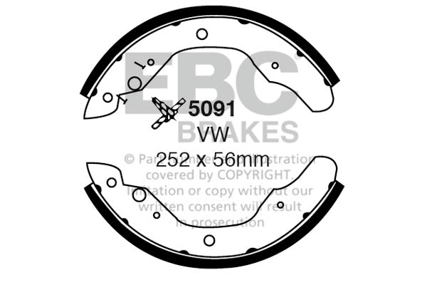 5091 - EBC Brake Shoes; Rear