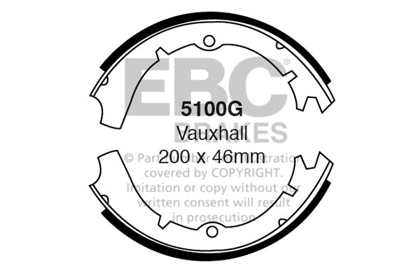 5100G - EBC Brake Shoes; Front