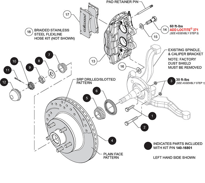 140-16799-R - Wilwood Brake Kit - Front - D11 Red