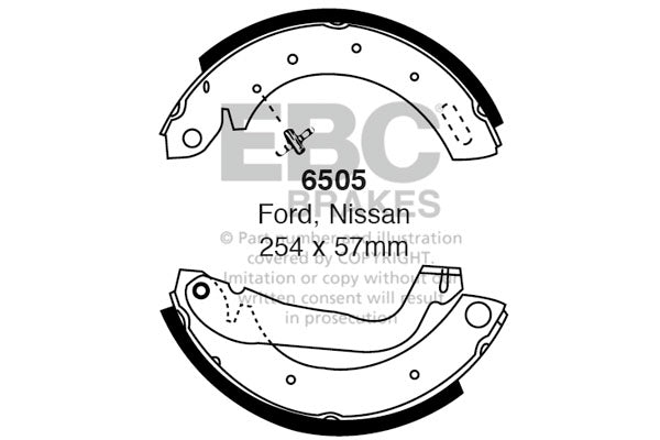 6505 - EBC Brake Shoes; Rear